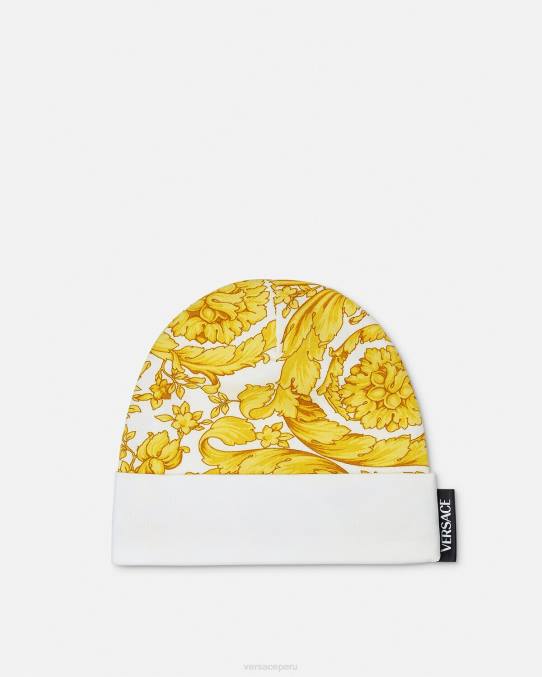Versace accesorios niños gorro de bebé barroco 6BPV1820 Oro blanco