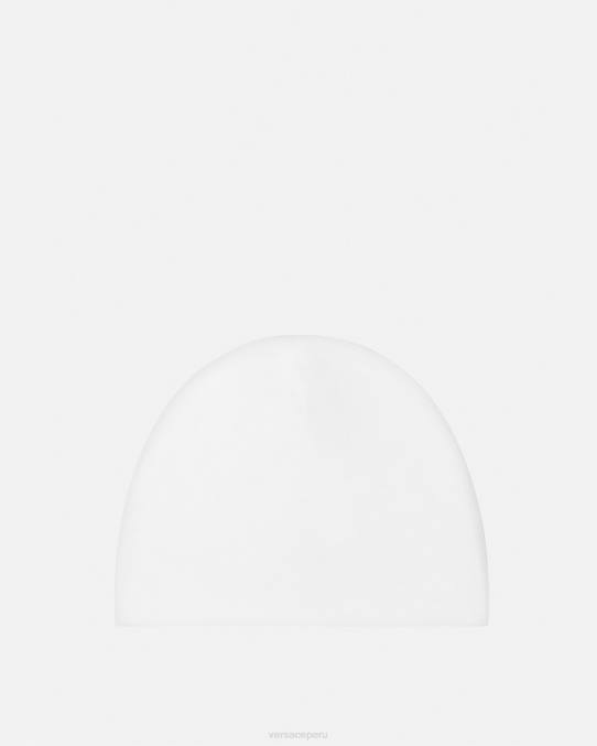 Versace accesorios niños gorro de bebé con medusa 6BPV1817 blanco y rosa