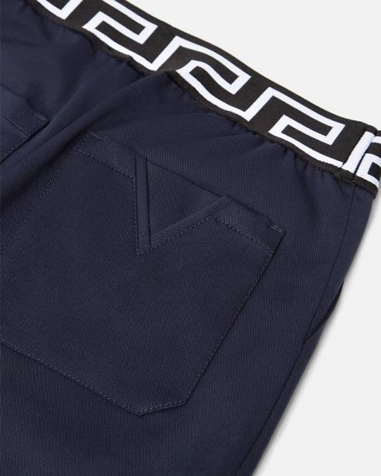 Versace ropa niños pantalones cortos con grecas 6BPV2100 azul