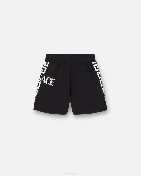 Versace ropa niños pantalones cortos de bebé con greca 6BPV1908 negro