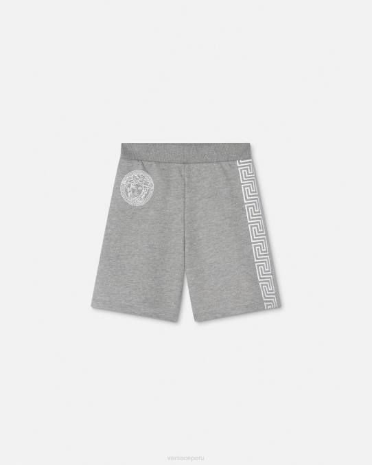 Versace ropa niños pantalones cortos deportivos con greca 6BPV2081 gris