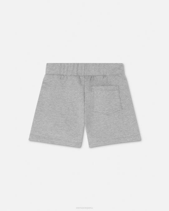Versace ropa niños pantalones cortos deportivos con greca para bebé 6BPV1881 gris