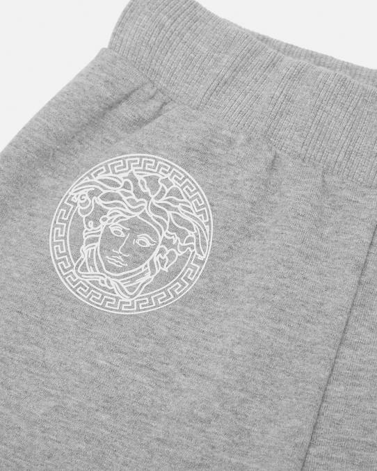 Versace ropa niños pantalones cortos deportivos con greca para bebé 6BPV1881 gris