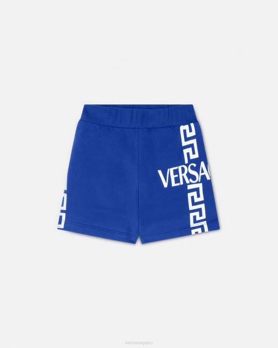 Versace ropa niños shorts de bebé con logo de Greca 6BPV1889 azul
