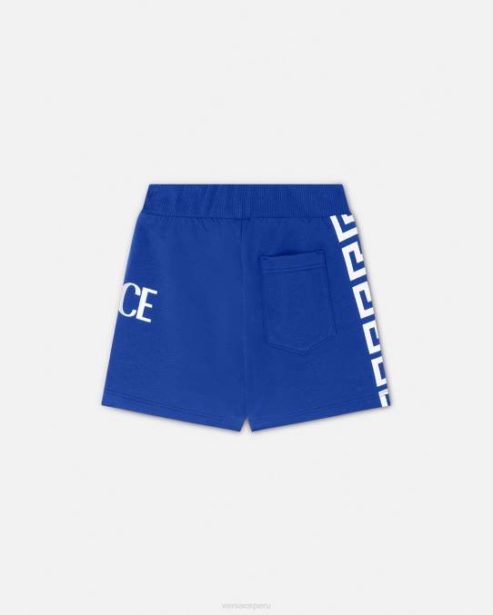 Versace ropa niños shorts de bebé con logo de Greca 6BPV1889 azul