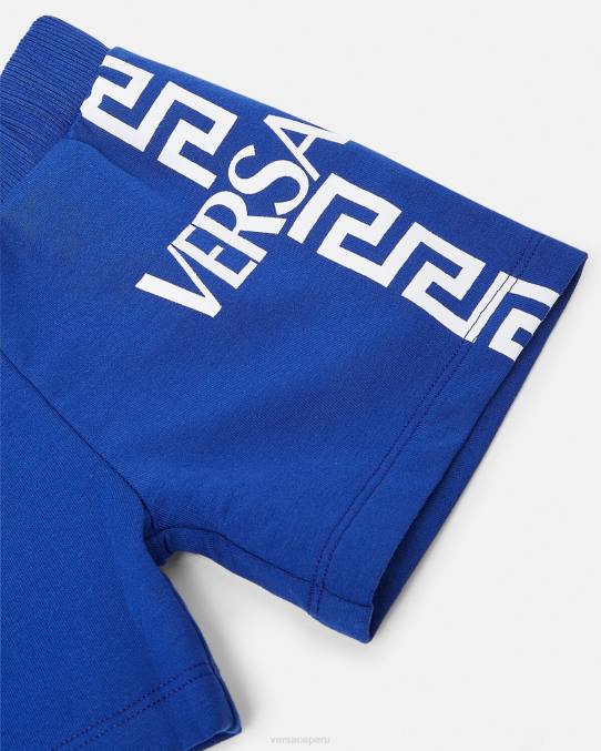 Versace ropa niños shorts de bebé con logo de Greca 6BPV1889 azul
