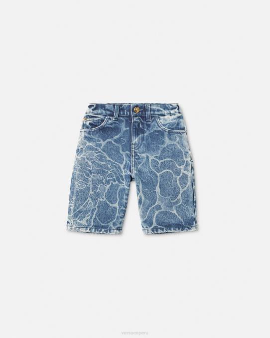 Versace ropa niños shorts de mezclilla con medusa 6BPV2128 azul