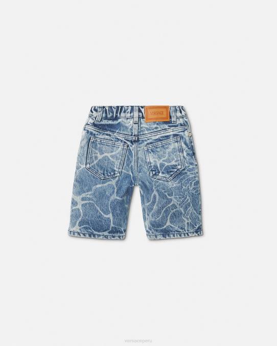 Versace ropa niños shorts de mezclilla con medusa 6BPV2128 azul