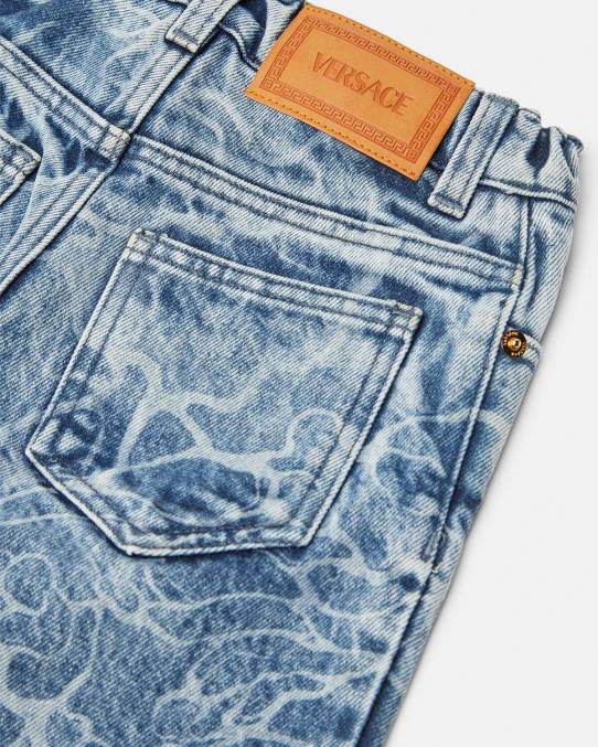 Versace ropa niños shorts de mezclilla con medusa 6BPV2128 azul