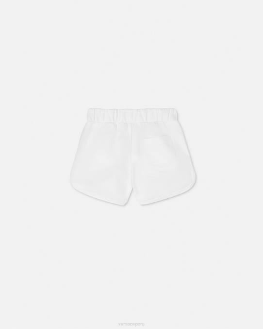 Versace ropa niños shorts deportivos con logo 6BPV1934 Oro blanco
