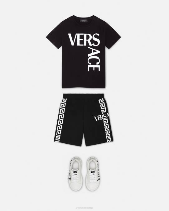 Versace ropa niños shorts deportivos con logo 6BPV2098 negro