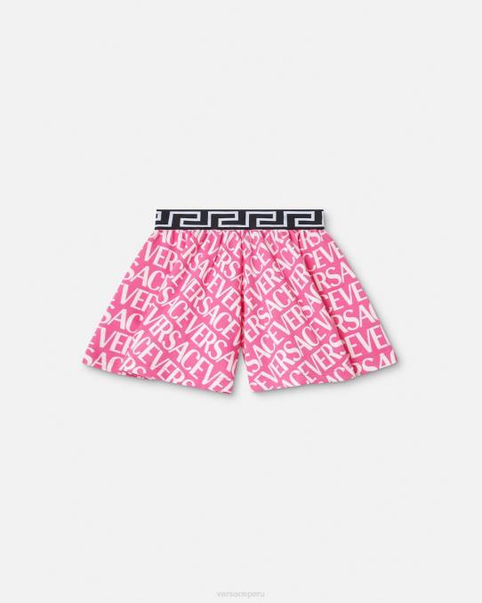Versace ropa niños shorts deportivos integrales 6BPV1975 rosa y estampado
