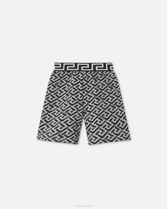 Versace ropa niños shorts deportivos la greca 6BPV2116 gris y estampado