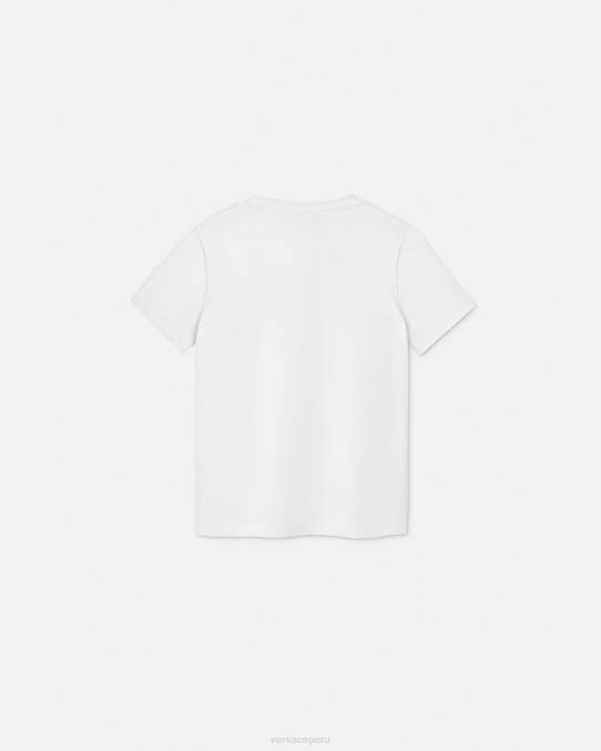Versace ropa niños camiseta con imperdible 6BPV2008 blanco y estampado