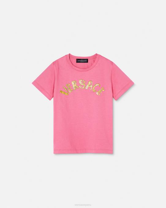 Versace ropa niños camiseta con logo 6BPV1932 rosa