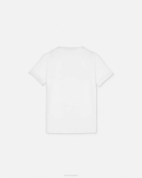 Versace ropa niños camiseta con logo 6BPV1933 Oro blanco