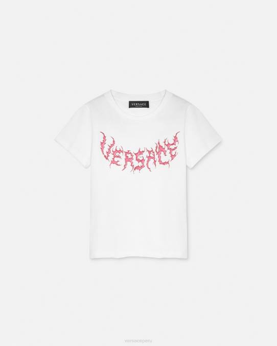 Versace ropa niños camiseta con logo 6BPV2004 blanco