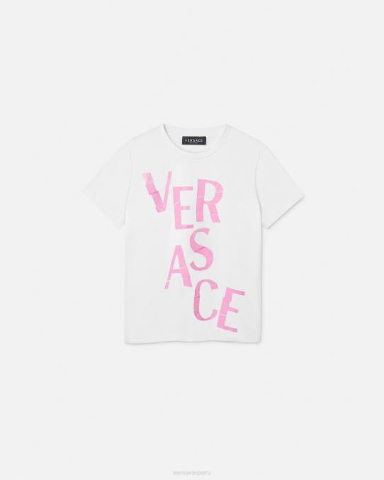Versace ropa niños camiseta con logo 6BPV2012 Rosa claro