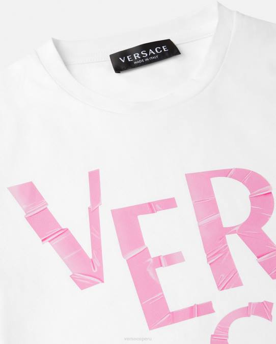 Versace ropa niños camiseta con logo 6BPV2012 Rosa claro
