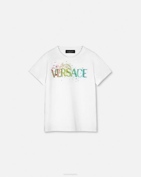 Versace ropa niños camiseta con logo 6BPV2094 azul