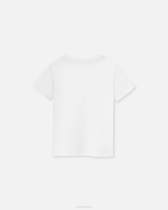 Versace ropa niños camiseta con logo de cristal 6BPV2020 blanco