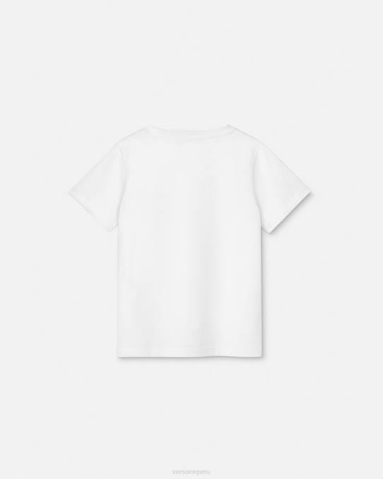 Versace ropa niños camiseta con logo de medusa 6BPV2127 blanco y estampado