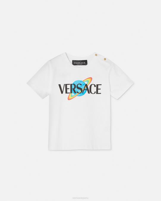 Versace ropa niños camiseta con logo para bebé 6BPV1883 blanco y estampado