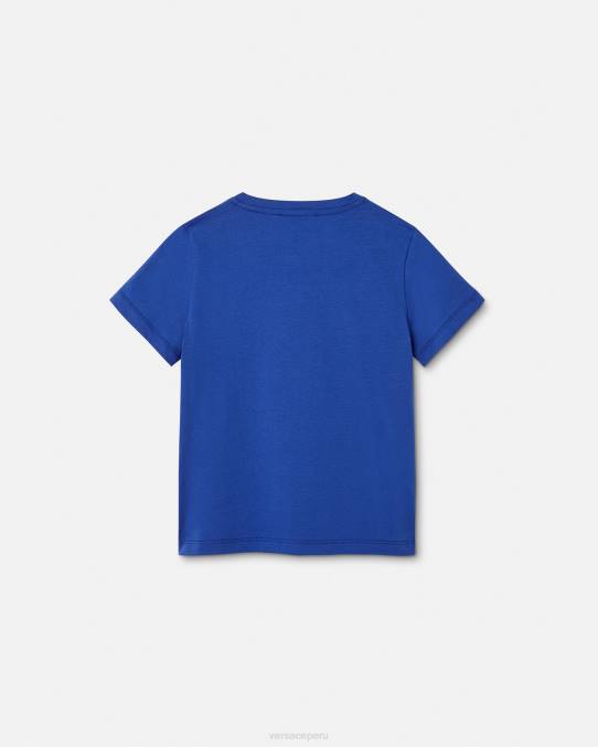 Versace ropa niños camiseta con logo universitario 6BPV2132 azul