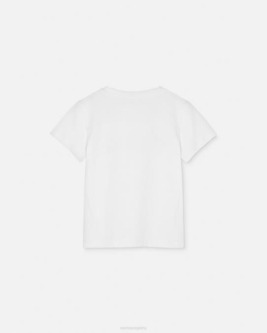Versace ropa niños camiseta con logo y estrellas 6BPV1951 blanco y estampado