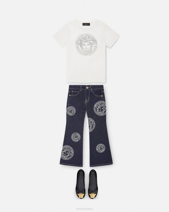 Versace ropa niños camiseta con medusa de cristal 6BPV1964 blanco