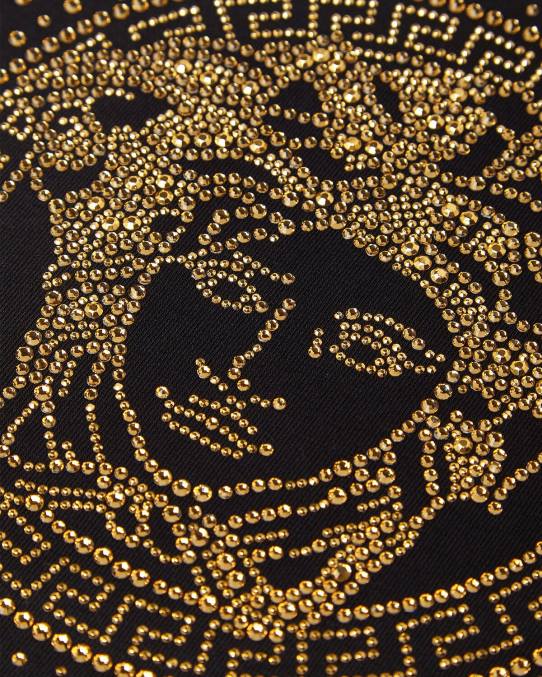 Versace ropa niños camiseta con tachuelas y medusa 6BPV2025 negro