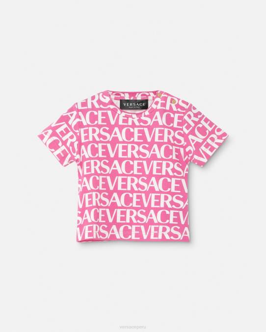 Versace ropa niños camiseta de bebé por toda la prenda 6BPV1920 rosa y estampado