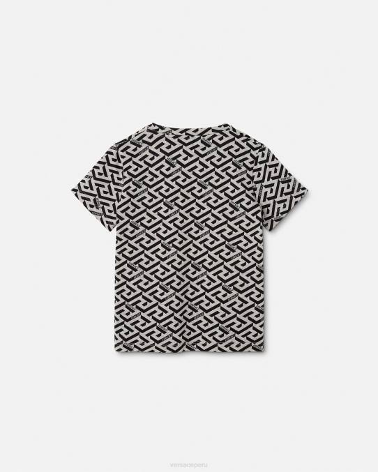 Versace ropa niños camiseta la greca 6BPV2115 gris y estampado