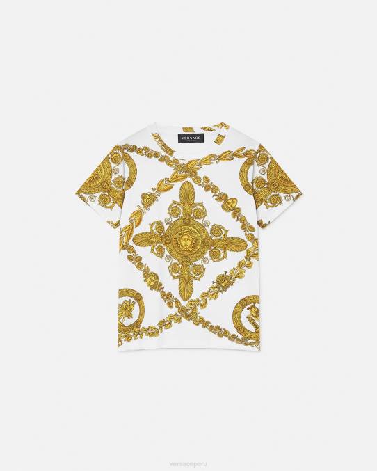 Versace ropa niños camiseta maschera barroca 6BPV2124 imprimir