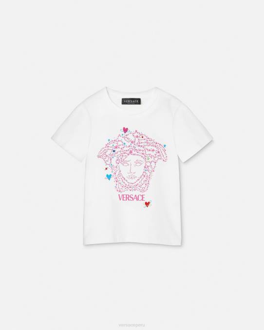 Versace ropa niños camiseta medusa 6BPV1946 blanco y estampado