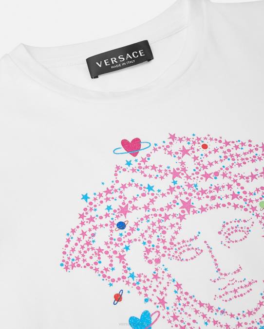 Versace ropa niños camiseta medusa 6BPV1946 blanco y estampado