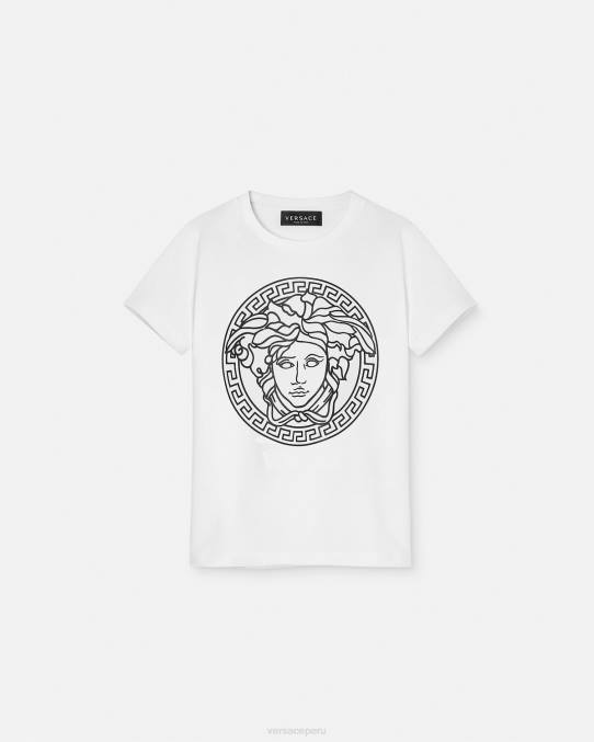 Versace ropa niños camiseta medusa 6BPV1966 blanco negro