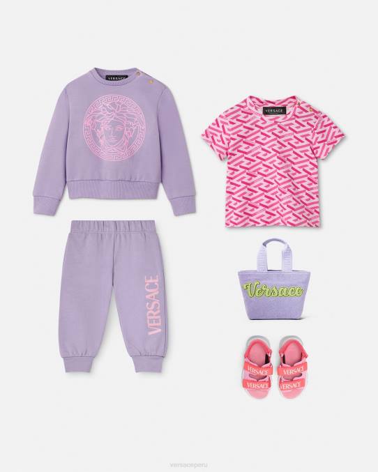 Versace ropa niños camiseta para bebé la greca 6BPV1874 rosa