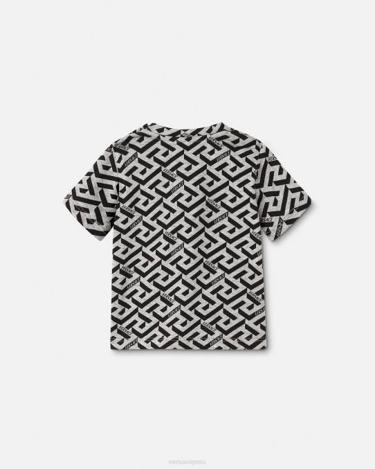 Versace ropa niños camiseta para bebé la greca 6BPV1910 gris y estampado