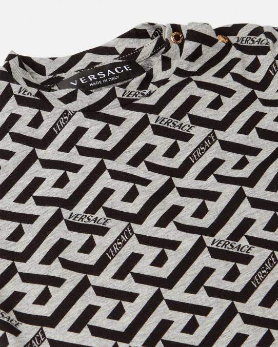 Versace ropa niños camiseta para bebé la greca 6BPV1910 gris y estampado
