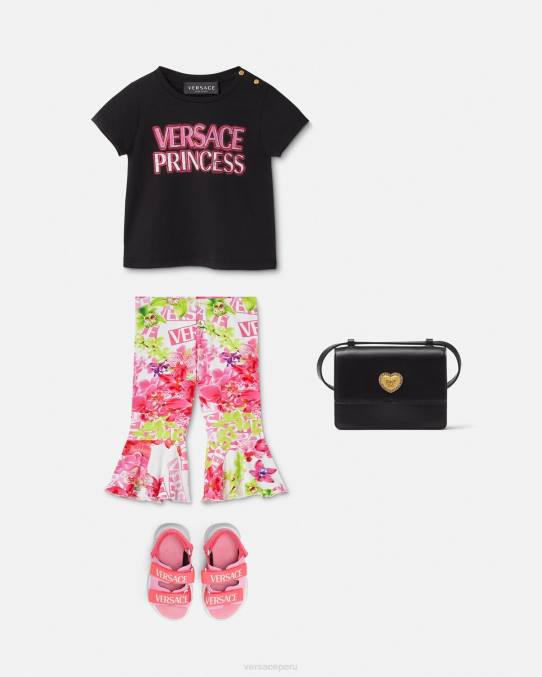 Versace ropa niños camiseta para bebé logo \"princesa\" 6BPV1867 negro