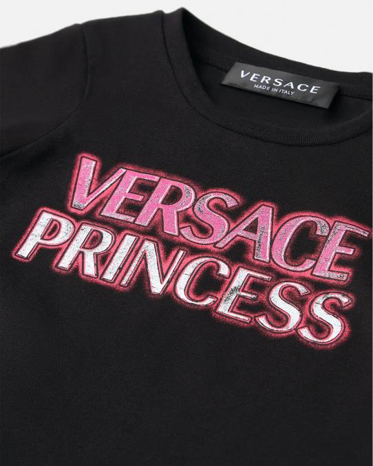 Versace ropa niños camiseta para bebé logo \"princesa\" 6BPV1867 negro