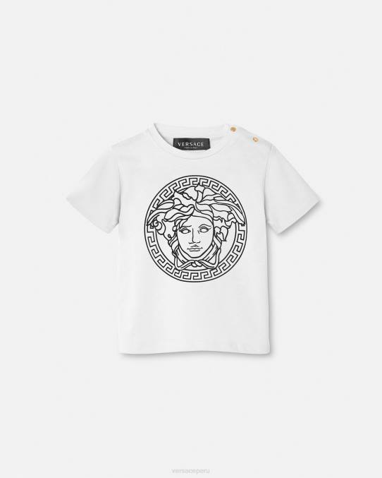Versace ropa niños camiseta para bebé medusa 6BPV1863 blanco negro