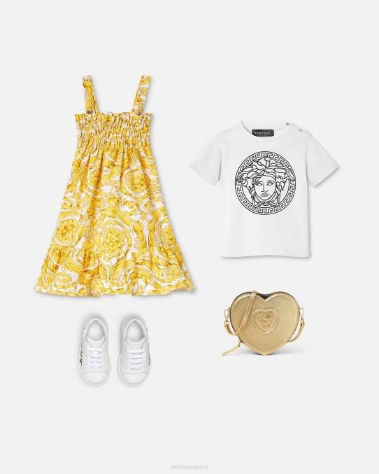 Versace ropa niños camiseta para bebé medusa 6BPV1863 blanco negro