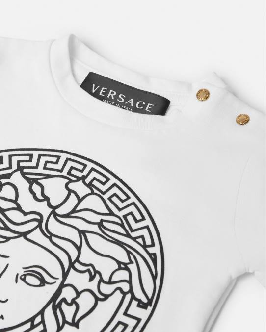 Versace ropa niños camiseta para bebé medusa 6BPV1863 blanco negro