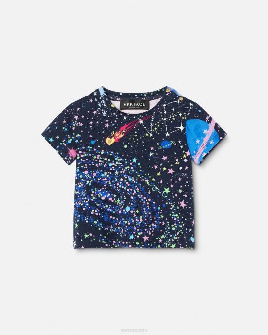 Versace ropa niños medusa galaxia camiseta para bebé 6BPV1852 imprimir