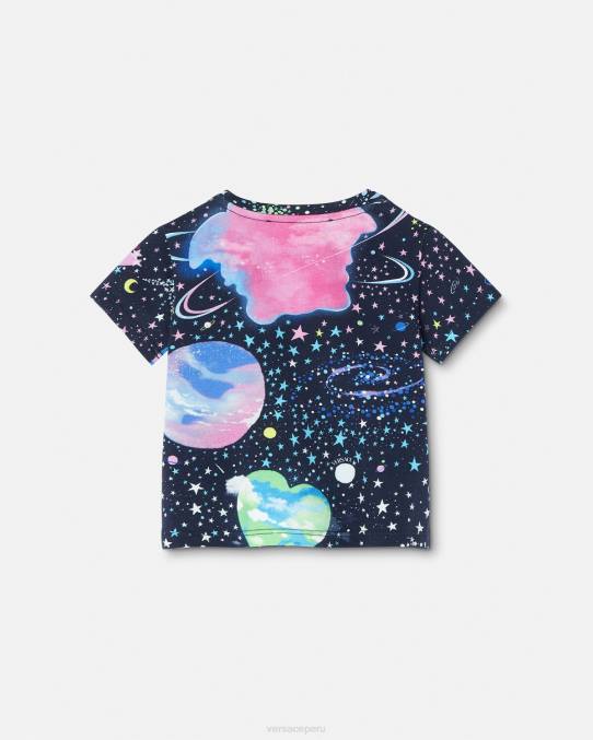 Versace ropa niños medusa galaxia camiseta para bebé 6BPV1852 imprimir