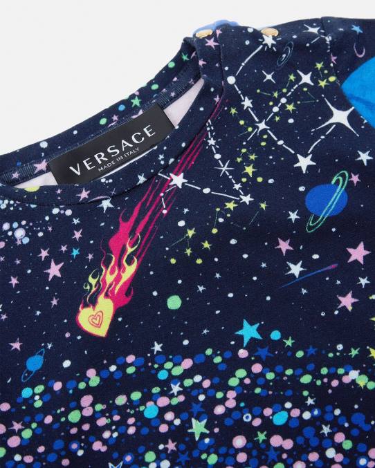 Versace ropa niños medusa galaxia camiseta para bebé 6BPV1852 imprimir
