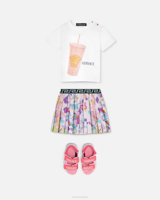 Versace ropa niños taza de viaje camiseta para bebé 6BPV1924 blanco y estampado