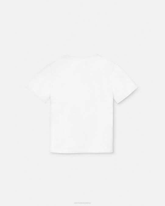 Versace ropa niños taza de viaje camiseta para bebé 6BPV1924 blanco y estampado